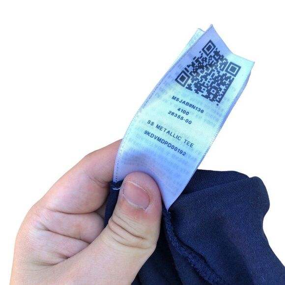 True Religion T Shirt XXX SS Metallic Tee Blue - Picture 2 of 5